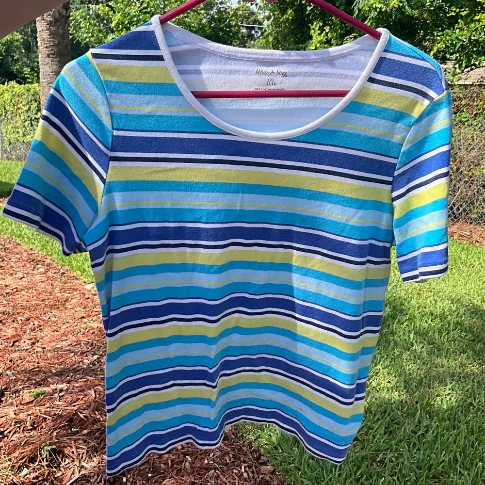 White Stag Multicolor Striped T-Shirt